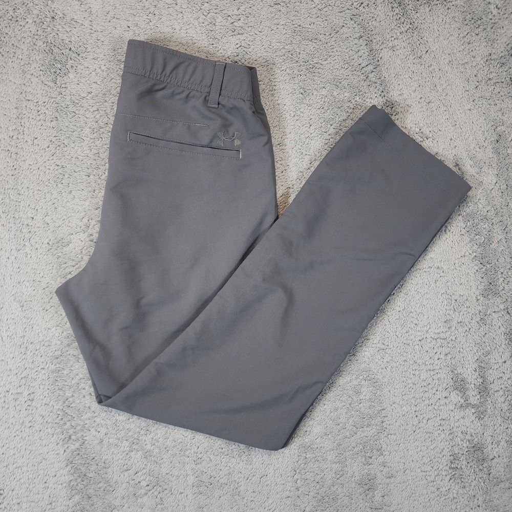 Under Armour Performance Pants Mens 30x30 Gray Golf Chino Elastic Waist Stretch - Picture 2 of 11